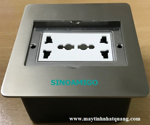 Hộp Ổ điện âm sàn nắp trượt sinoamigo SFP-1 màu bạc